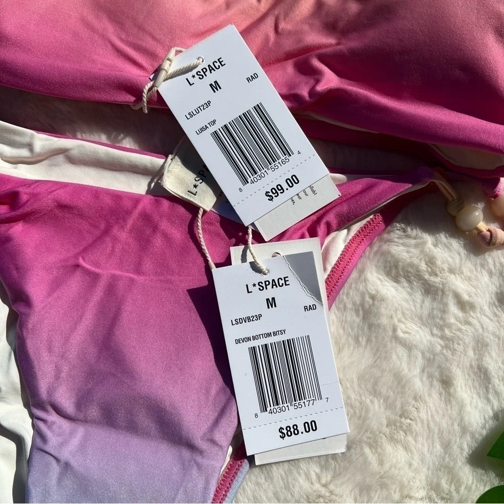L*Space x Hannah Montazami Luisa Bralette and Devon Bitsy Bottom Bikini Set NWT